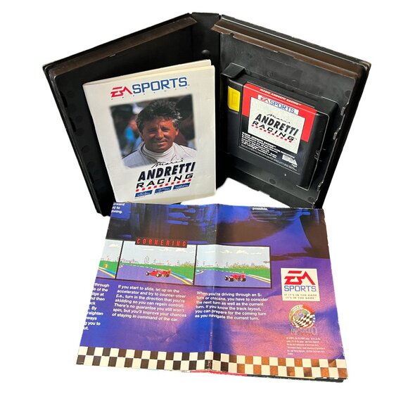 Mario Andretti Racing (Sega Genesis 1994)Game with Manual & Case ,Gently used, - Picture 2 of 12